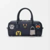 Loewe Unisex Cats Amazona 23 Cropped Bag in Embroidered Denim A039N23X15