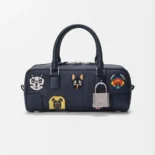 Loewe Unisex Cats Amazona 23 Cropped Bag in Embroidered Denim A039N23X15