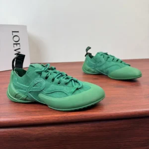 Loewe Unisex Grip Sneaker in Calfskin Suede-Jungle Green L814282X76