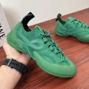 Loewe Unisex Grip Sneaker in Calfskin Suede-Jungle Green L814282X76