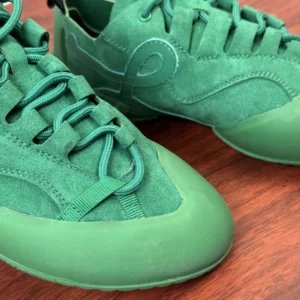 Loewe Unisex Grip Sneaker in Calfskin Suede-Jungle Green L814282X76
