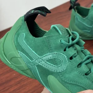 Loewe Unisex Grip Sneaker in Calfskin Suede-Jungle Green L814282X76