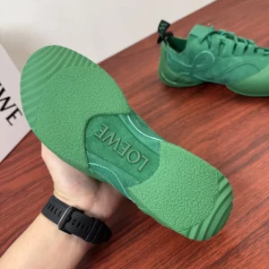 Loewe Unisex Grip Sneaker in Calfskin Suede-Jungle Green L814282X76