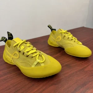 Loewe Unisex Grip Sneaker in Calfskin Suede-Yellow L814282X76