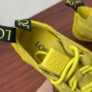 Loewe Unisex Grip Sneaker in Calfskin Suede-Yellow L814282X76