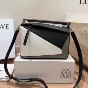 Loewe Unisex Small Puzzle Bag in Nappa Calfskin-Grey A510S21XCX