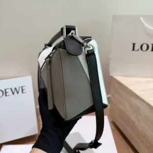 Loewe Unisex Small Puzzle Bag in Nappa Calfskin-Grey A510S21XCX