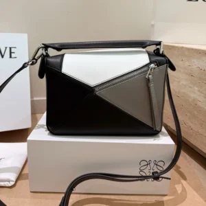 Loewe Unisex Small Puzzle Bag in Nappa Calfskin-Grey A510S21XCX