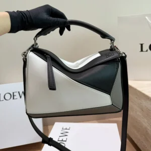 Loewe Unisex Small Puzzle Bag in Nappa Calfskin-Grey A510S21XCX