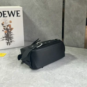 Loewe Unisex Small Puzzle Biker Bag in Shiny Calfskin-Black A510S21XC7