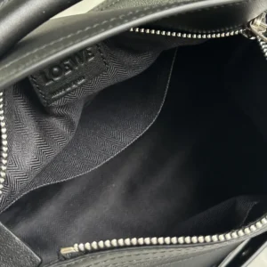 Loewe Unisex Small Puzzle Biker Bag in Shiny Calfskin-Black A510S21XC7
