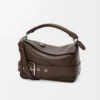 Loewe Unisex Small Puzzle Biker Bag in Shiny Calfskin-Dark Chestnut A510S21XC7
