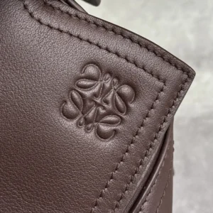 Loewe Unisex Small Puzzle Biker Bag in Shiny Calfskin-Dark Chestnut A510S21XC7