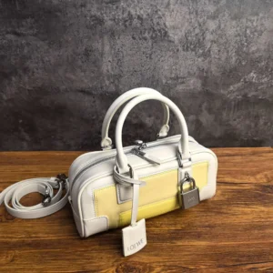 Loewe Women Amazona 23 Cropped Bag in Nappa Calfskin-Pale Grey
