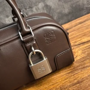 Loewe Women Amazona 23 Cropped Bag in Shiny Calfskin-Squirrel A039N23X20