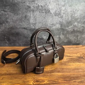 Loewe Women Amazona 23 Cropped Bag in Shiny Calfskin-Squirrel A039N23X20