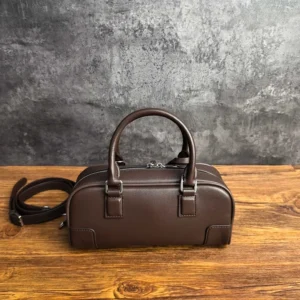 Loewe Women Amazona 23 Cropped Bag in Shiny Calfskin-Squirrel A039N23X20