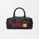 Loewe Women Amazona 23 Cropped Bag in Nappa Calfskin-Black/Burgundy