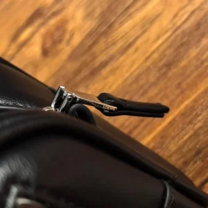 Loewe Women Amazona 23 Cropped Bag in Nappa Calfskin-Black/BurgundyLoewe Women Amazona 23 Cropped Bag in Nappa Calfskin-Black/Burgundy