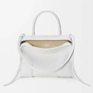 Loewe Women Large Amazona 180 Bag in Soft Calfskin-White A039ASRX02