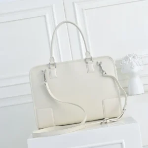 Loewe Women Large Amazona 180 Bag in Soft Calfskin-White A039ASRX02