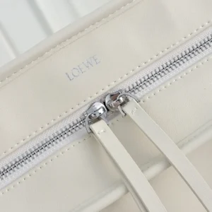 Loewe Women Large Amazona 180 Bag in Soft Calfskin-White A039ASRX02