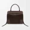 Loewe Women Medium Amazona 180 Bag in Suede-Dark Chestnut A03918MX02Loewe Women Medium Amazona 180 Bag in Suede-Dark Chestnut A03918MX02