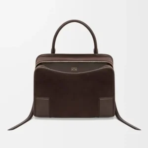 Loewe Women Medium Amazona 180 Bag in Suede-Dark Chestnut A03918MX02Loewe Women Medium Amazona 180 Bag in Suede-Dark Chestnut A03918MX02