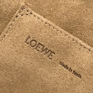 Loewe Women Medium Amazona 180 Bag in Suede-Dark Chestnut A03918MX02