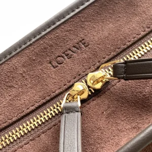 Loewe Women Medium Amazona 180 Bag in Suede-Dark Chestnut A03918MX02