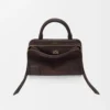 Loewe Women Mini Amazona 180 Bag in Suede-Dark Chestnut A039AS4X13