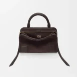Loewe Women Mini Amazona 180 Bag in Suede-Dark Chestnut A039AS4X13