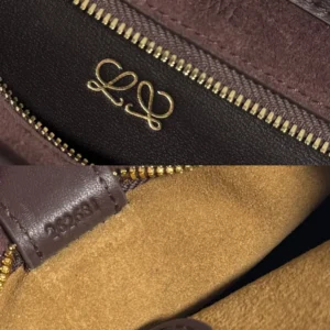 Loewe Women Mini Amazona 180 Bag in Suede-Dark Chestnut A039AS4X13