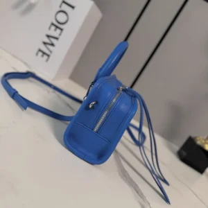 Loewe Women Mini Amazona 180 Bag in Suede-Royal Azur A039AS4X12