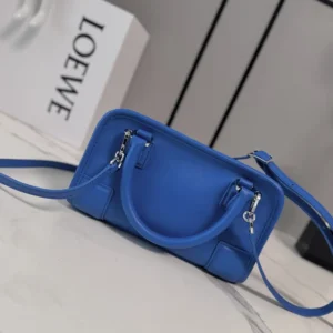 Loewe Women Mini Amazona 180 Bag in Suede-Royal Azur A039AS4X12