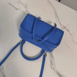 Loewe Women Mini Amazona 180 Bag in Suede-Royal Azur A039AS4X12