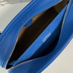 Loewe Women Mini Amazona 180 Bag in Suede-Royal Azur A039AS4X12
