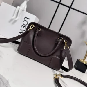 Loewe Women Small Amazona 180 Bag in Soft Calfskin-Dark Chestnut A039AS0X01