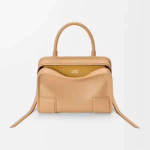 Loewe Women Small Amazona 180 Bag in Soft Calfskin-Silk Beige A039AS0X01