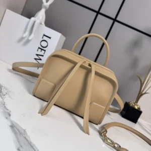 Loewe Women Small Amazona 180 Bag in Soft Calfskin-Silk Beige A039AS0X01