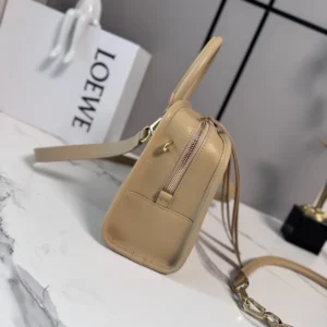 Loewe Women Small Amazona 180 Bag in Soft Calfskin-Silk Beige A039AS0X01