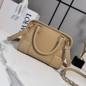Loewe Women Small Amazona 180 Bag in Soft Calfskin-Silk Beige A039AS0X01