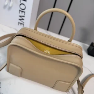 Loewe Women Small Amazona 180 Bag in Soft Calfskin-Silk Beige A039AS0X01
