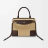 Loewe Women Small Amazona 180 Bag in Suede-Oro/Chocolat A039AS0X01
