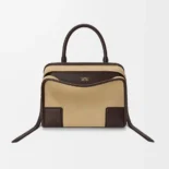 Loewe Women Small Amazona 180 Bag in Suede-Oro/Chocolat A039AS0X01