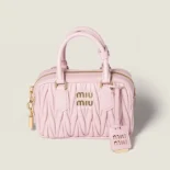 Miu Miu Women Arcadie Matelassé Nappa Leather Bag-Alabaster Pink 5BB123AN88
