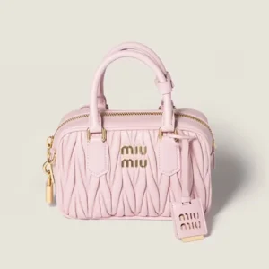 Miu Miu Women Arcadie Matelassé Nappa Leather Bag-Alabaster Pink 5BB123AN88