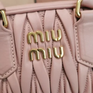 Miu Miu Women Arcadie Matelassé Nappa Leather Bag-Alabaster Pink 5BB123AN88