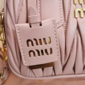 Miu Miu Women Arcadie Matelassé Nappa Leather Bag-Alabaster Pink 5BB123AN88