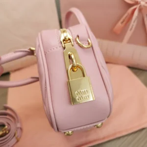 Miu Miu Women Arcadie Matelassé Nappa Leather Bag-Alabaster Pink 5BB123AN88